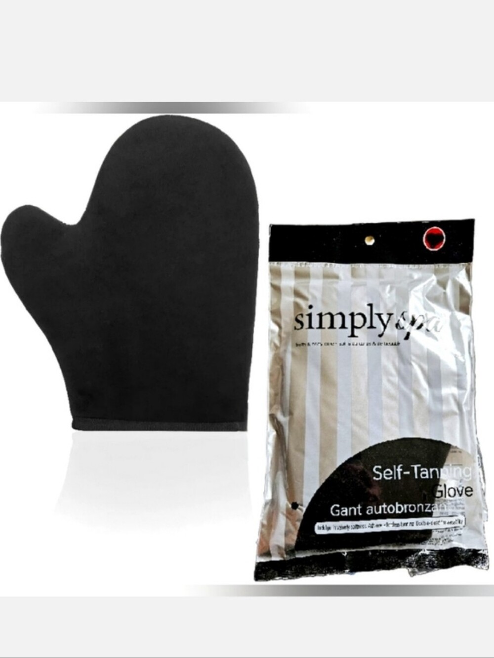 NWT 》2×《 SIMPLY SPA BLACK SELF-TANNING MITT/GLOVE!